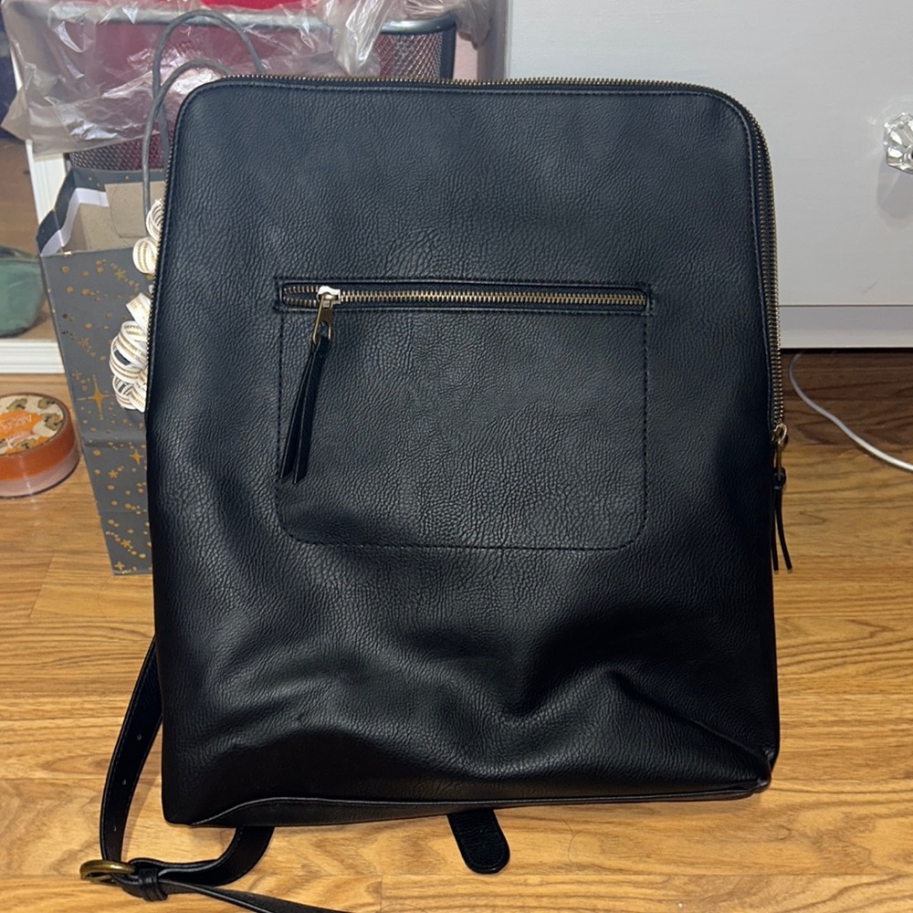 universal threads leather black backpack